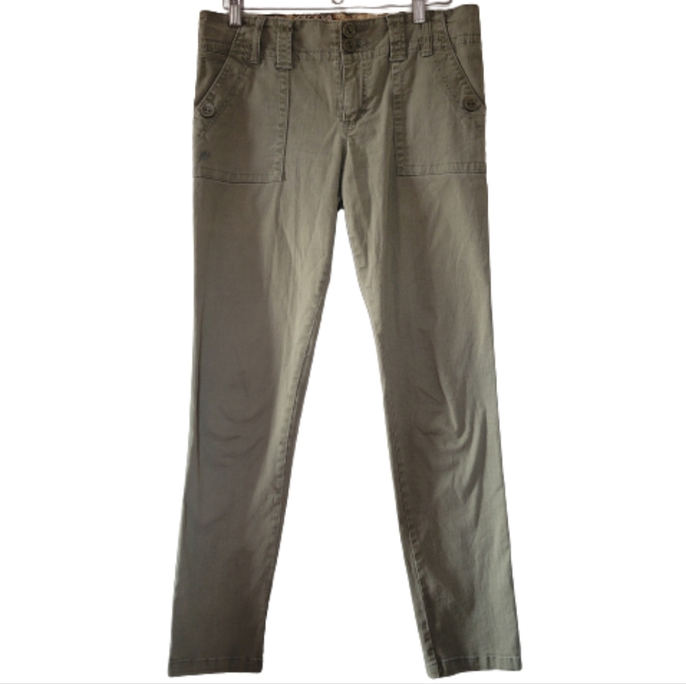 Sanctuary Clothing Mid Rise Army Green Peace Jeans